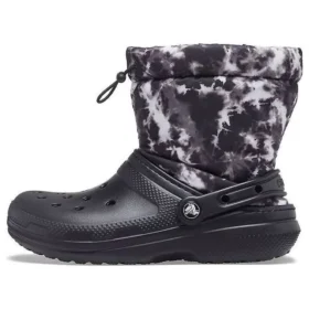 Classic Lined Neo Puff Tie-Dye-Stiefel „Schwarz-Weiß“