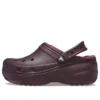 Classic Lined Platform Clogs „Dark Cherry“