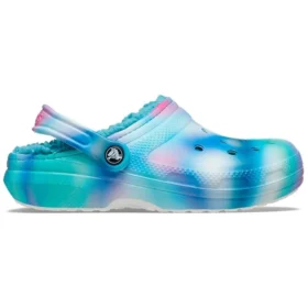 Classic Lined Solarized Clogs „White Blue Aqua“