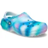 Classic Lined Solarized Clogs „White Blue Aqua“