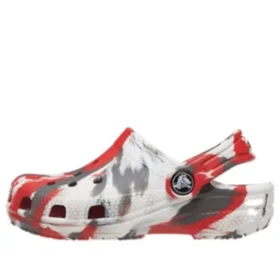 Classic Marbled Clogs „Weiß Rot Grau“