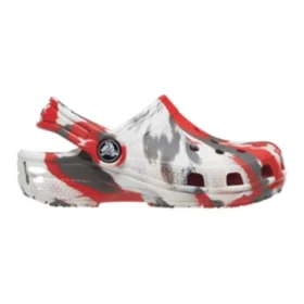 Classic Marbled Clogs „Weiß Rot Grau“