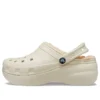 Classic Platform Lined Clog „Bone“