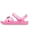 Classic Sandal mit gekreuzten Riemen und Anhänger „Pink“