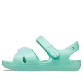 Classic Sandal mit gekreuzten Riemen und Anhänger „Turquoise“