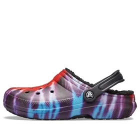 Classic Tie-Dye Stay Warm Cozy Crocs Sport-Hausschuhe Unisex Lila Rot