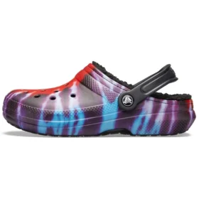 Classic Tie-Dye Stay Warm Cozy Crocs Sport-Hausschuhe Unisex Lila Rot