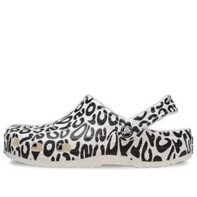 Classic Warped Logo Clogs „White Black“