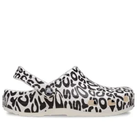 Classic Warped Logo Clogs „White Black“