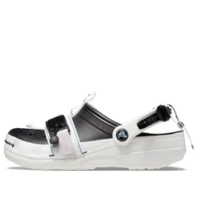 Classic Zip Tie Buckle Clogs „Black White“