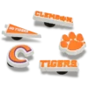 Clemson Univ 5er-Pack Jibbitz-Anstecker