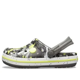 Crocband Clogs mit Camouflage-Print „Grey Black Yellow“