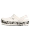 Crocband Clogs mit Schlangenprint „Weiß-Schwarz“