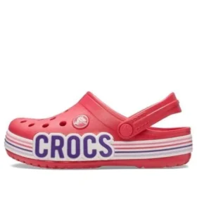 Crocband Logo Stripe Clogs „Rot-Weiß“