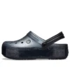 Crocband Platform Clogs in Metallic-Optik „Schwarz“