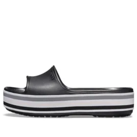 Crocband Platform Slides „Black Grey White“