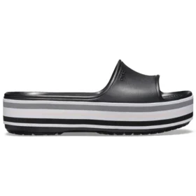 Crocband Platform Slides „Black Grey White“