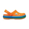 Crocband Rainbow Band Clogs „Orange-Blau“