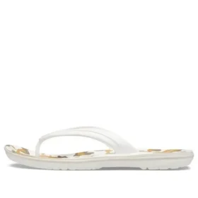 Crocband Zehentrenner mit Aufdruck „Weiß-Beige“