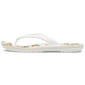 Crocband Zehentrenner mit Aufdruck „Weiß-Beige“