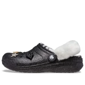 Disco Classic gefütterte Disco-Glitter-Clogs „Schwarz-Weiß“