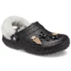 Disco Classic gefütterte Disco-Glitter-Clogs „Schwarz-Weiß“