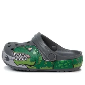 Fun Lab Dino Band Lights Clogs „Grau-Grün“