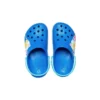 Funny Shark – Kleine Crocs – Outdoor-Sandalen mit flachem Absatz für Strand und Sport – Blau