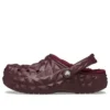 Geometrische Clogs mit Futter „Dark Cherry“