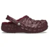 Geometrische Clogs mit Futter „Dark Cherry“