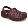 Geometrische Clogs mit Futter „Dark Cherry“