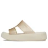 Getaway Plateau-Sandalen mit H-Riemen „Weiß-Braun“