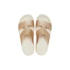 Getaway Plateau-Sandalen mit H-Riemen „Weiß-Braun“