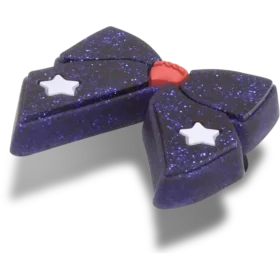 Glitzernder blauer Schleifen-Jibbitz-Anstecker