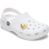 Goldfarbene Bubble-Medaillon-Herz-Jibbitz™-Anstecker