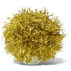 Goldfarbene Lametta-Pompon-Jibbitz-Anstecker