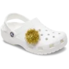 Goldfarbene Lametta-Pompon-Jibbitz-Anstecker