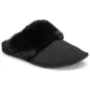 Hausschuhe mit Fellbesatz „Black“