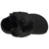 Hausschuhe mit Fellbesatz „Black“