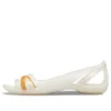 II Flache weiße Sandalen mit orangefarbenen Akzenten