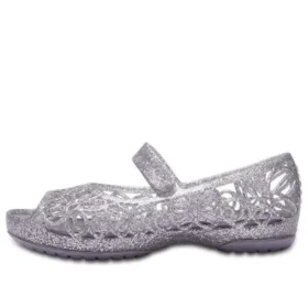 Isabella Glitter Peep-Toe-Sandalen „Silver“