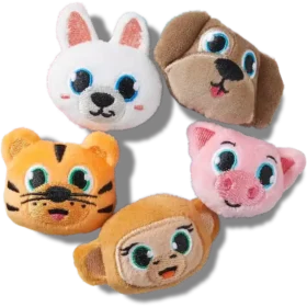 Jibbitz-Anstecker „Fuzzy Animal“ im 5er-Pack
