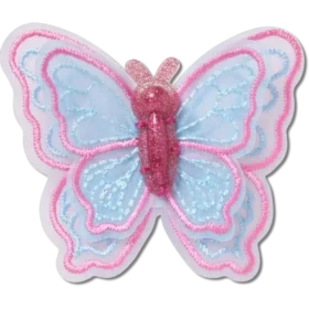 Jibbitz-Anstecker „Schmetterling aus Netzstoff mit Pailletten“
