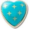 Jibbitz-Anstecker „Turquoise and Gold Heart“