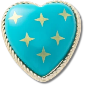 Jibbitz-Anstecker „Turquoise and Gold Heart“