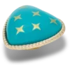 Jibbitz-Anstecker „Turquoise and Gold Heart“