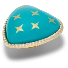 Jibbitz-Anstecker „Turquoise and Gold Heart“
