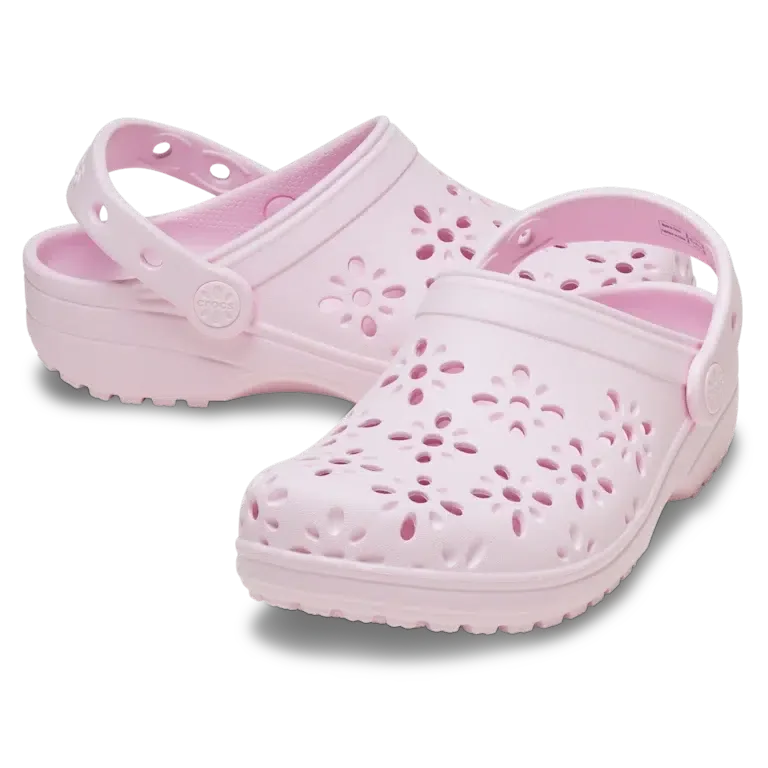 Kinder-Classic-Clog mit floralen Ausschnitten Kinder-Classic-Clog mit floralen Ausschnitten