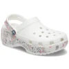 Klassische Americana-Paisley-Platform Clogs „Weiß“