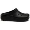 Klassische Clogs mit stumpfer Spitze „Schwarz“